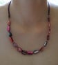 Copper rivershell twist pink red necklace - Image 5