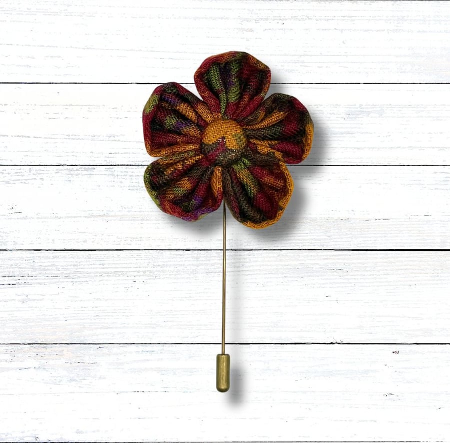 Flower Lapel Pin, Red Lapel Flower, Perfectly Imperfect, Wedding Buttonhole