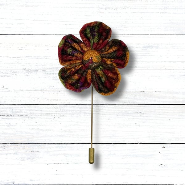 Flower Lapel Pin, Red Lapel Flower, Perfectly Imperfect, Wedding Buttonhole