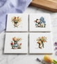 Cheddar the Mouse Set of 4 Ceramic Coasters