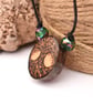 Miniature tree of life pyrography pendant. Rustic branch slice necklace.  - Image 2