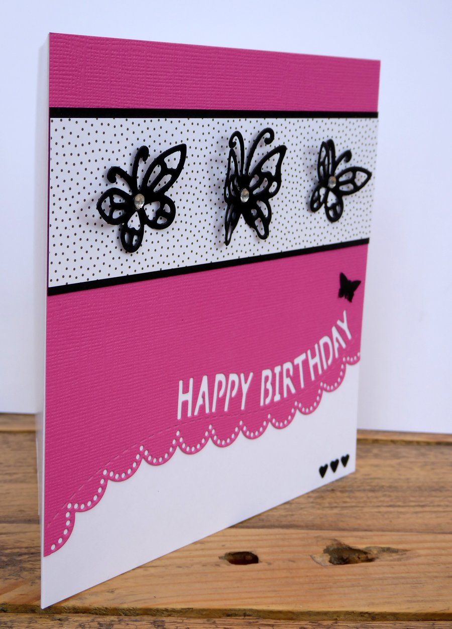 C3376  Happy Birthday Card Butterflies