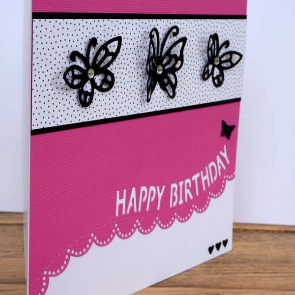 C3376  Happy Birthday Card Butterflies