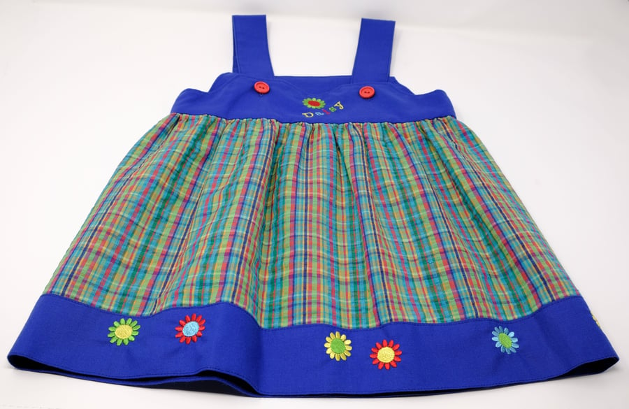 Daisy Pinafore in 100% Cotton  18 - 24 months