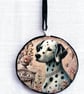Dalmatian decoupaged log slice wall decoration - Image 2