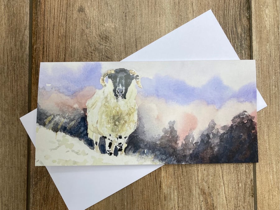 Winterspell - gorgeous sheep greeting card designed by British artist