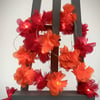 20 chiffon flower Fairy Lights - in fuchsia pink & orange.