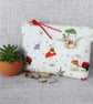 Coin purse, small make up bag, pouch, mice and mushrooms