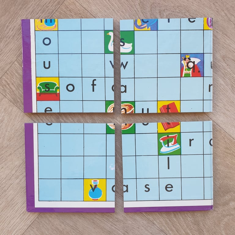 Scrabble for Juniors Coasters (Bottom Left) - Upcycled from Real Board
