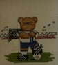 Framed Football Teddy Bear Cross Stitch  - Image 3