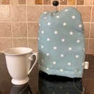 Turquoise Spotty Cafetiere Cosy, Handmade in the UK