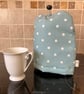 Turquoise Spotty Cafetiere Cosy, Handmade in the UK
