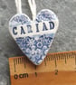 Handmade Ceramic Calon Cariad Heart brooch - Image 3