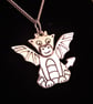 Dragon Pendant, Silver Animal Necklace, Handmade Mythical Creature Jewellery - Image 1