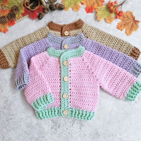 Summerween Crochet Baby Cardigan - First Autumn Gift