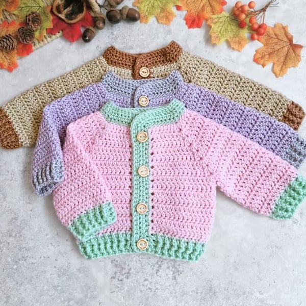 Summerween Crochet Baby Cardigan - First Autumn Gift