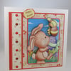 Easter 3D greeting Card,Cute Bunny,Handmade,Personalise
