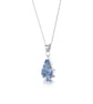 Sterling Silver Forget-Me-Not Teardrop Pendant Necklace - Image 2