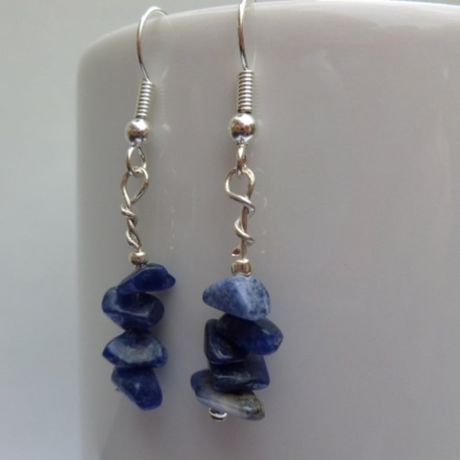 Lapis Chip Earrings
