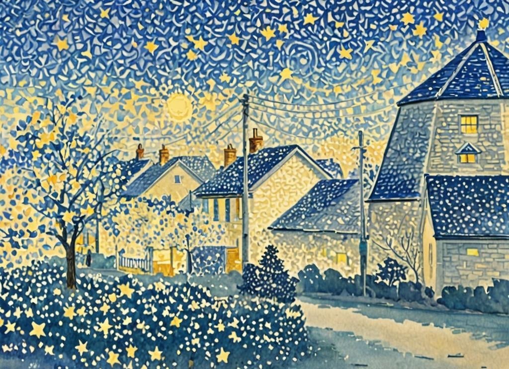 A4 Print Mill Norfolk Fen Blue Yellow