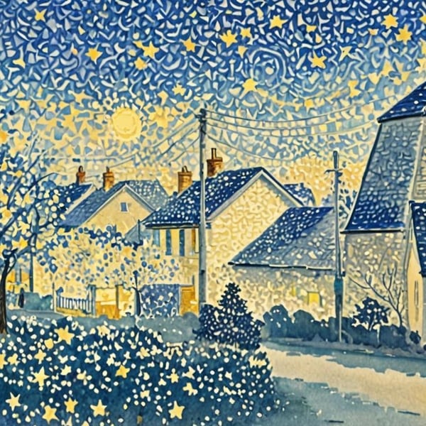A4 Print Mill Norfolk Fen Blue Yellow