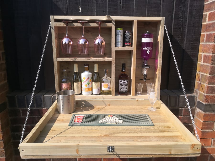 Drop Down Garden Wall Bar with Optics Folksy