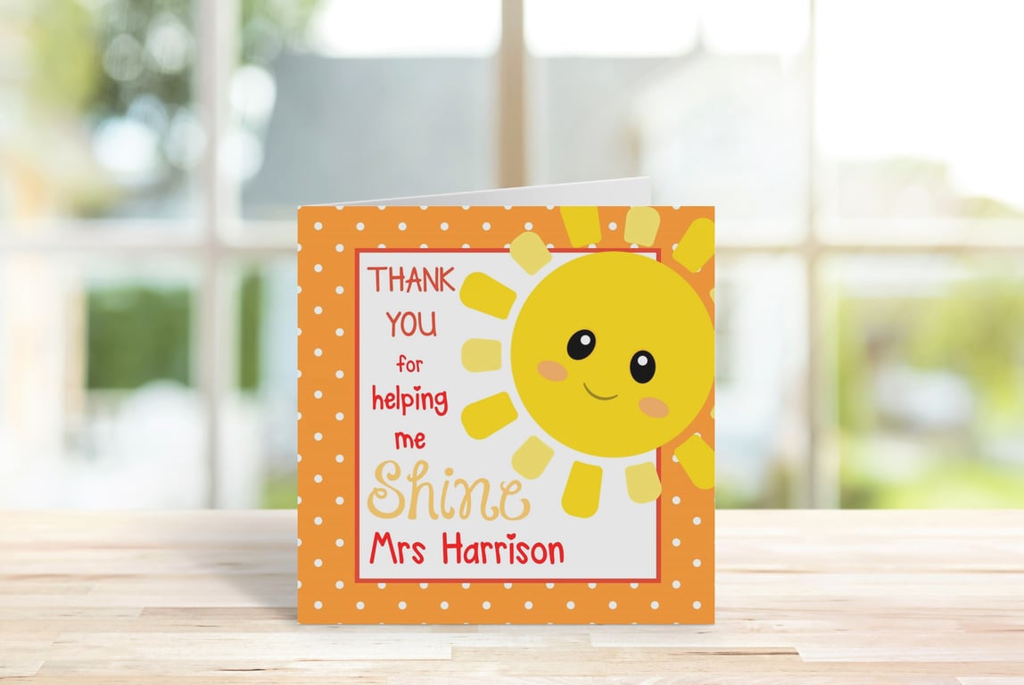 Personalised Thank You Teacher Cards - various designs