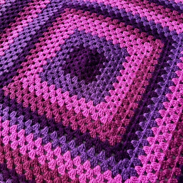 Copy of "Handmade Crochet Granny Square Blanket: Blueberry Cake Yarn Throw (38x3
