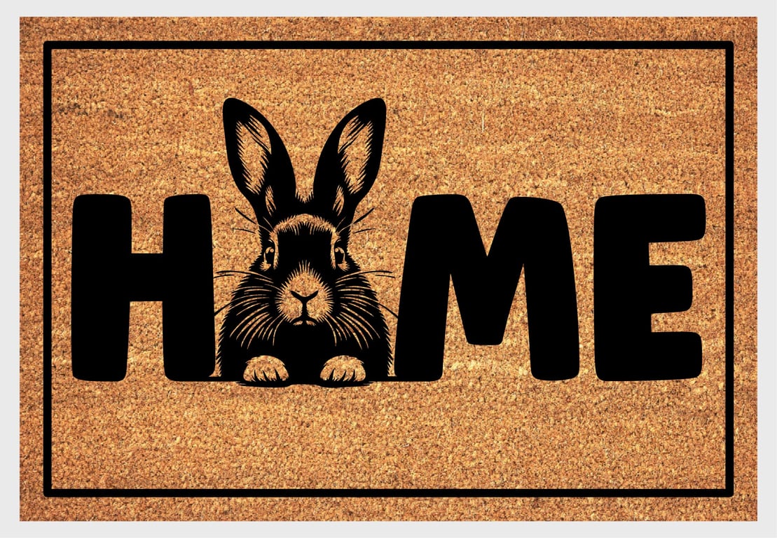Rabbit Door Mat No.1 - Rabbit Welcome Mat - 3 Sizes