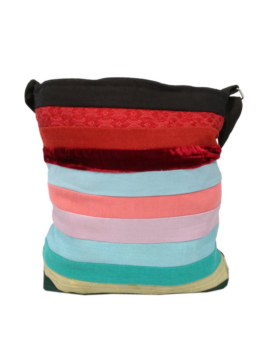 Striped bag, stripy shoulder bag, adjustable shoulder bag, colourful bag, zipped
