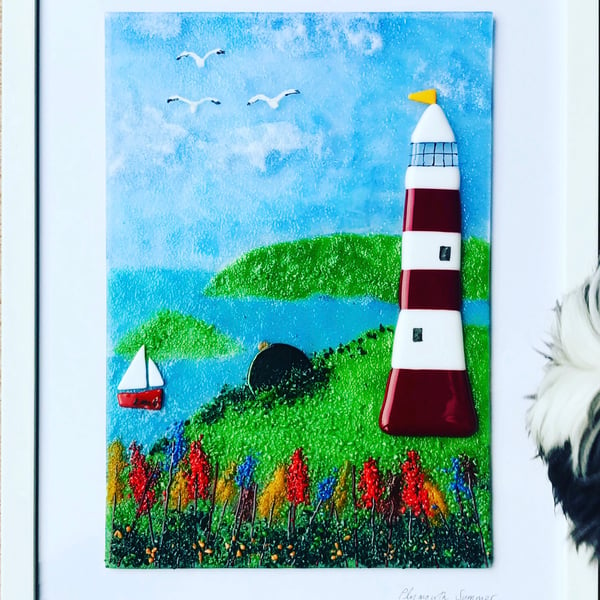  Fused glass  art - Plymouth hoe  picture