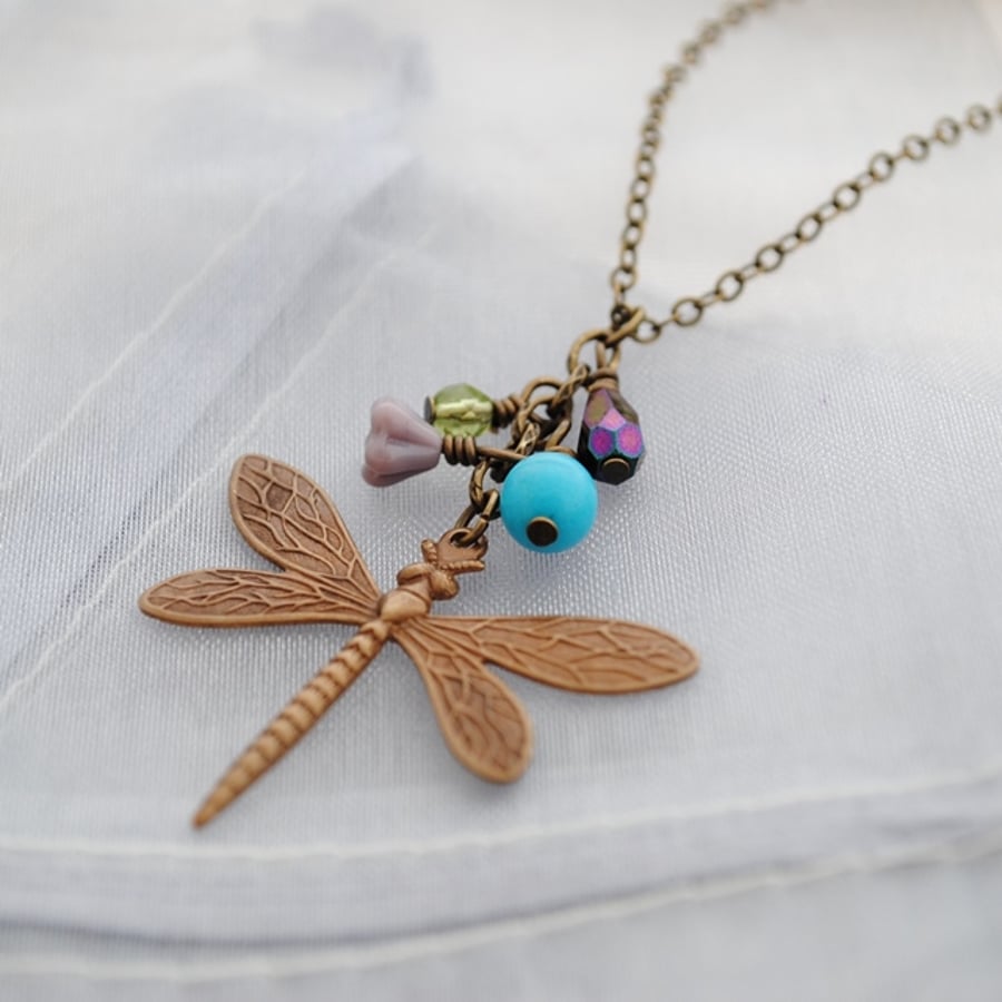 Titania Dragonfly purple necklace