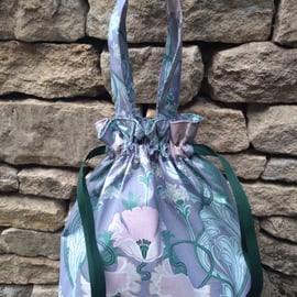 A Drawstring or Tote Bag made from French, vintage fabrics