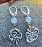 Celtic sterling silver and moonstone bead earings - Image 1
