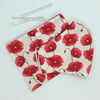 Poppy shaped Face mask and pouch