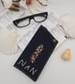 Glasses case for Nan in denim with bead cluster. - Image 5