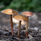 Set of 3 Copper Musrooms-Fungi-Toadstools