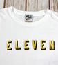 The ELEVEN Birthday Shirt. Eleventh Kids T-shirt- Number party outfit. Age 11  - Image 2