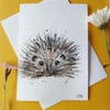 Hedgehog blank printed Card of Original painting