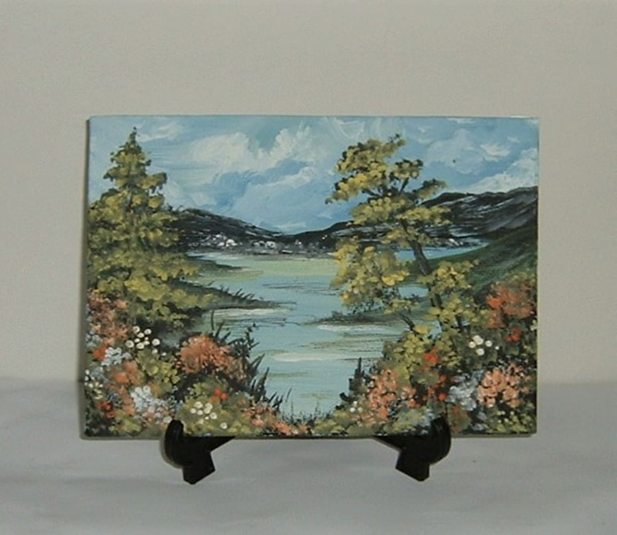 original art acrylic landscape painting ( ref F 510.S8 )