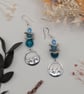 Sterling silver ocean inspired beaded dangle earrings