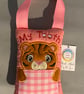  Tooth fairy Pillow, Embroidered Tiger