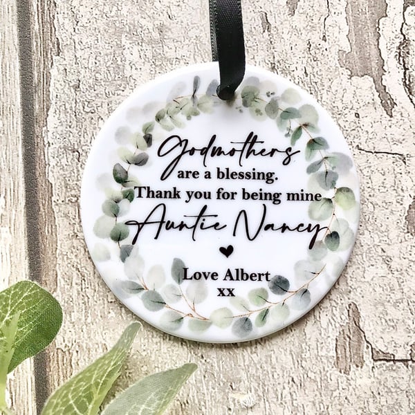 Godmothers are a blessing, Personalised Godmother gift, thank you Godfather gift