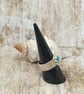 Sterling Silver 925 Floral Textured Larimar Ring Full Hallmark - Image 3
