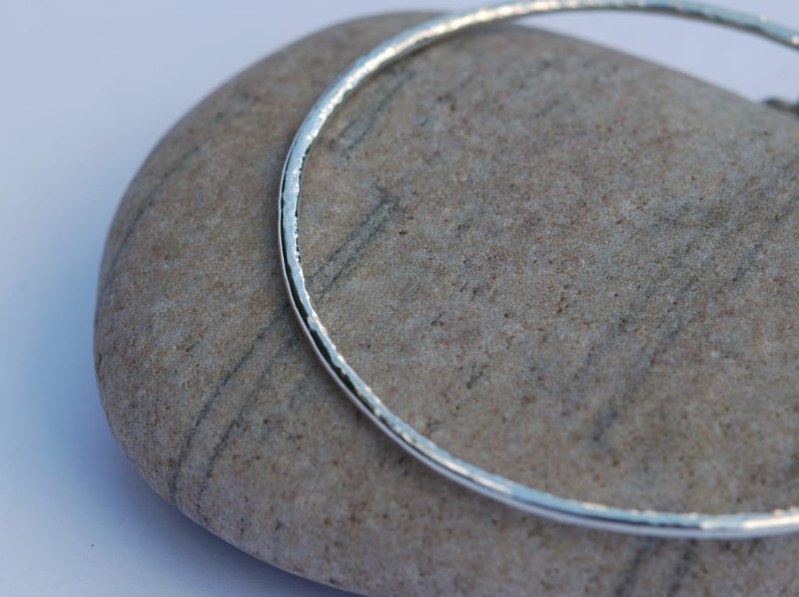 Hammered Sterling Silver Stacking bangle, hallmarked, B35