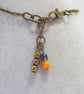 Dainty orange and blue Czech glass boho bead bracelet - Image 7
