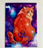 Scorpio Cat Print Postcard and Kraft brown envelope Size A6 The Zodicats