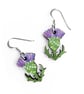 Thistle Earrings. Handmade Dangly Wooden and Sterling Silver Scottish Jewellery. - Image 1