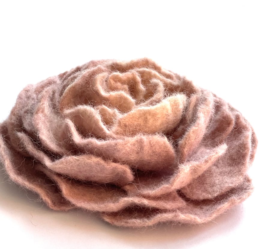 Large Flower Brooch Felt Floral Jewelry Handmade Item Unusual Jewellery Shawl Pi