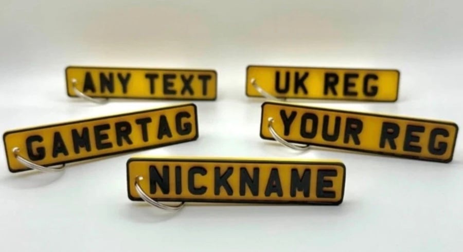 Personalised Number Plate Keyrings